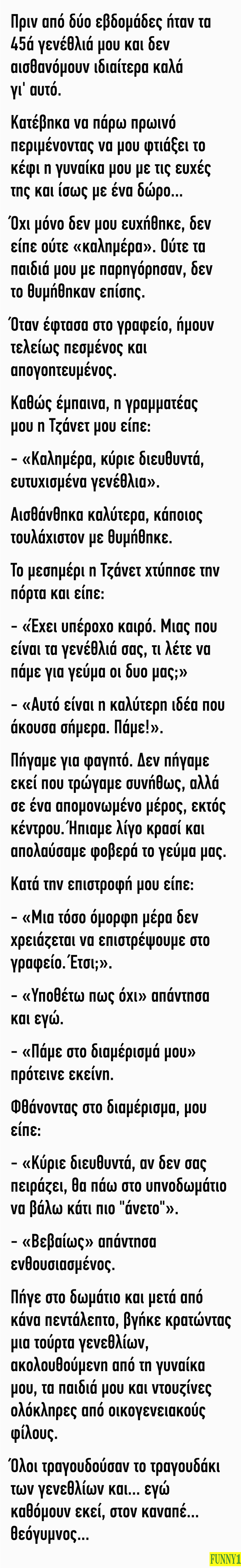 Πριν από δύο εβδομάδες ήταν τα 45ά γενέθλιά μου